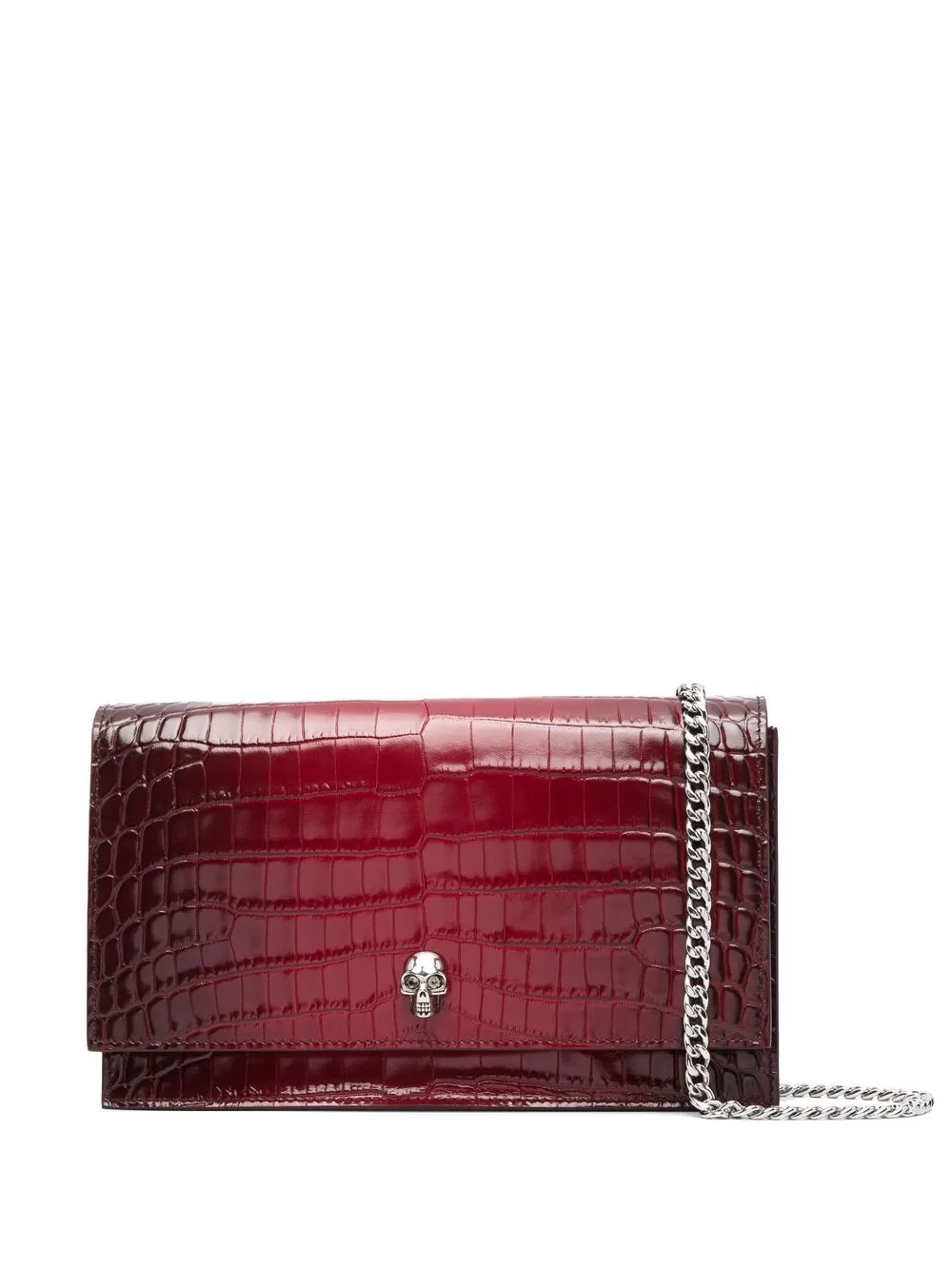 

Alexander McQueen bolsa crossbody con efecto de piel de cocodrilo - Rojo