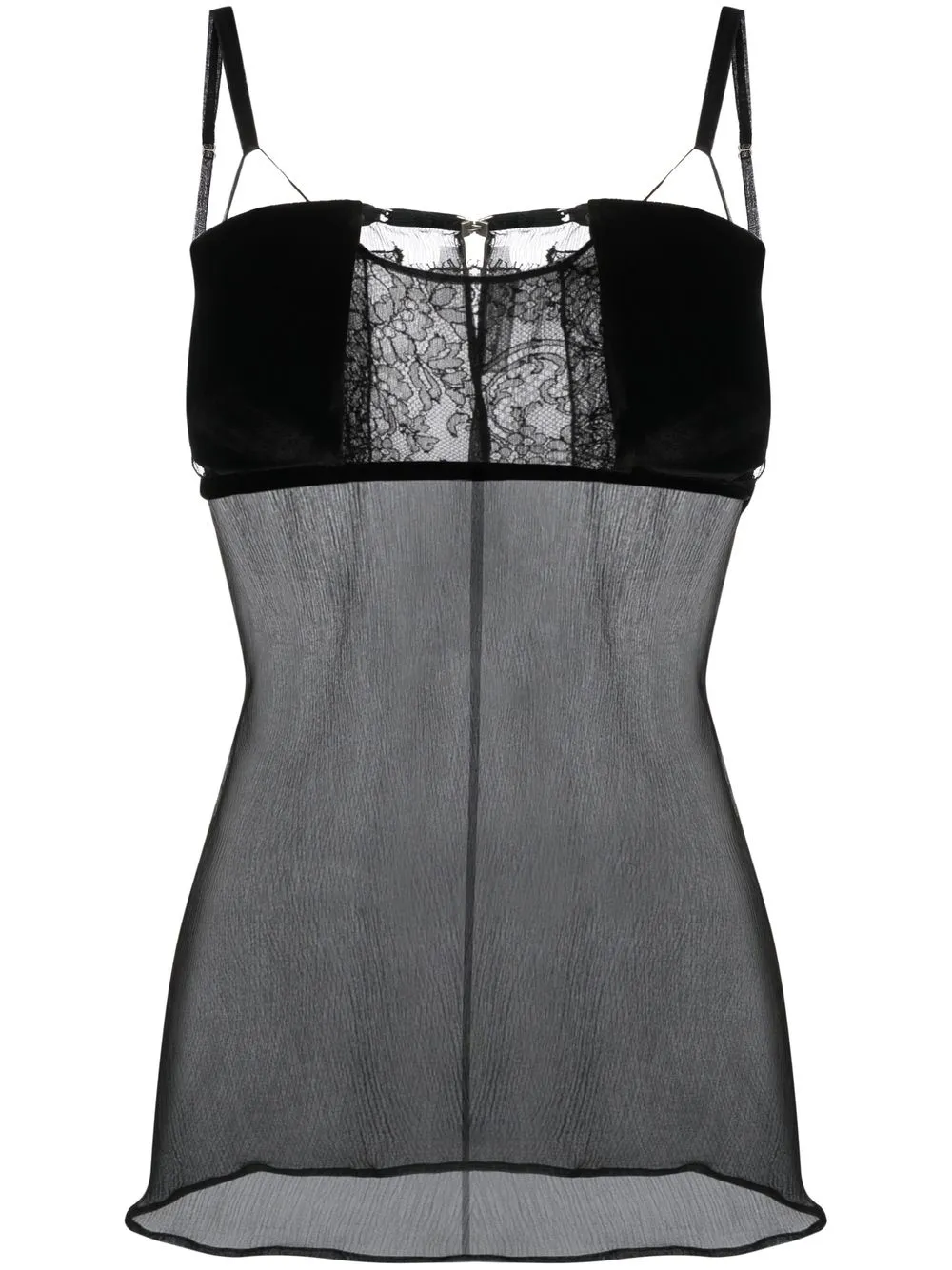 

Ermanno Scervino camisón con ribete de encaje - Negro