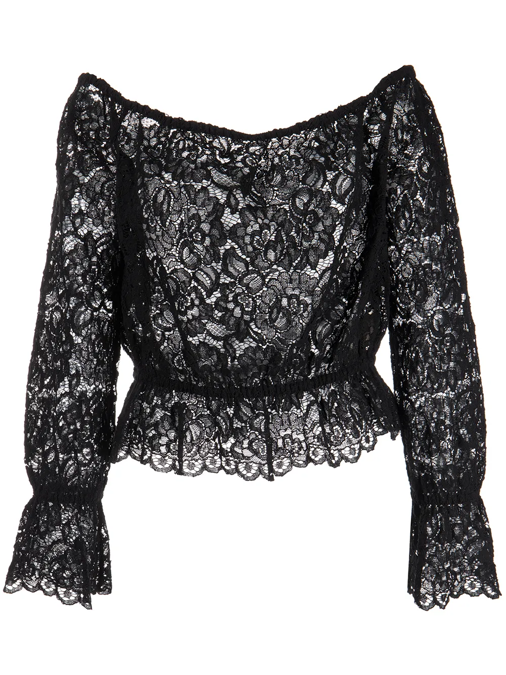 

L'Agence Iggy off-shoulder sheer top - Black