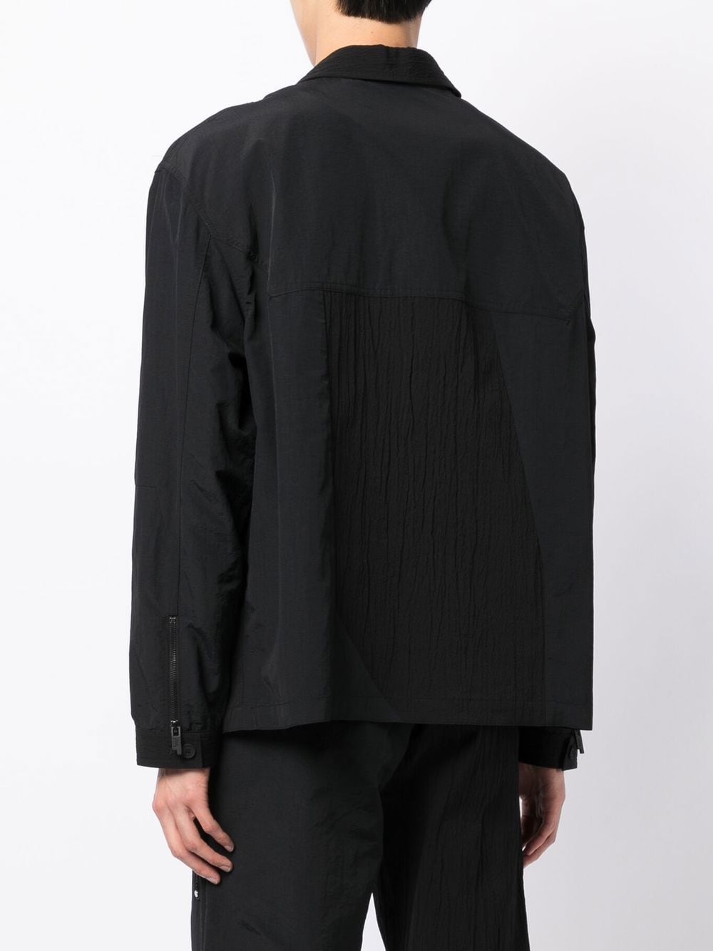 Shop A-cold-wall* Dual-texture Long-sleeve Shirt In Black