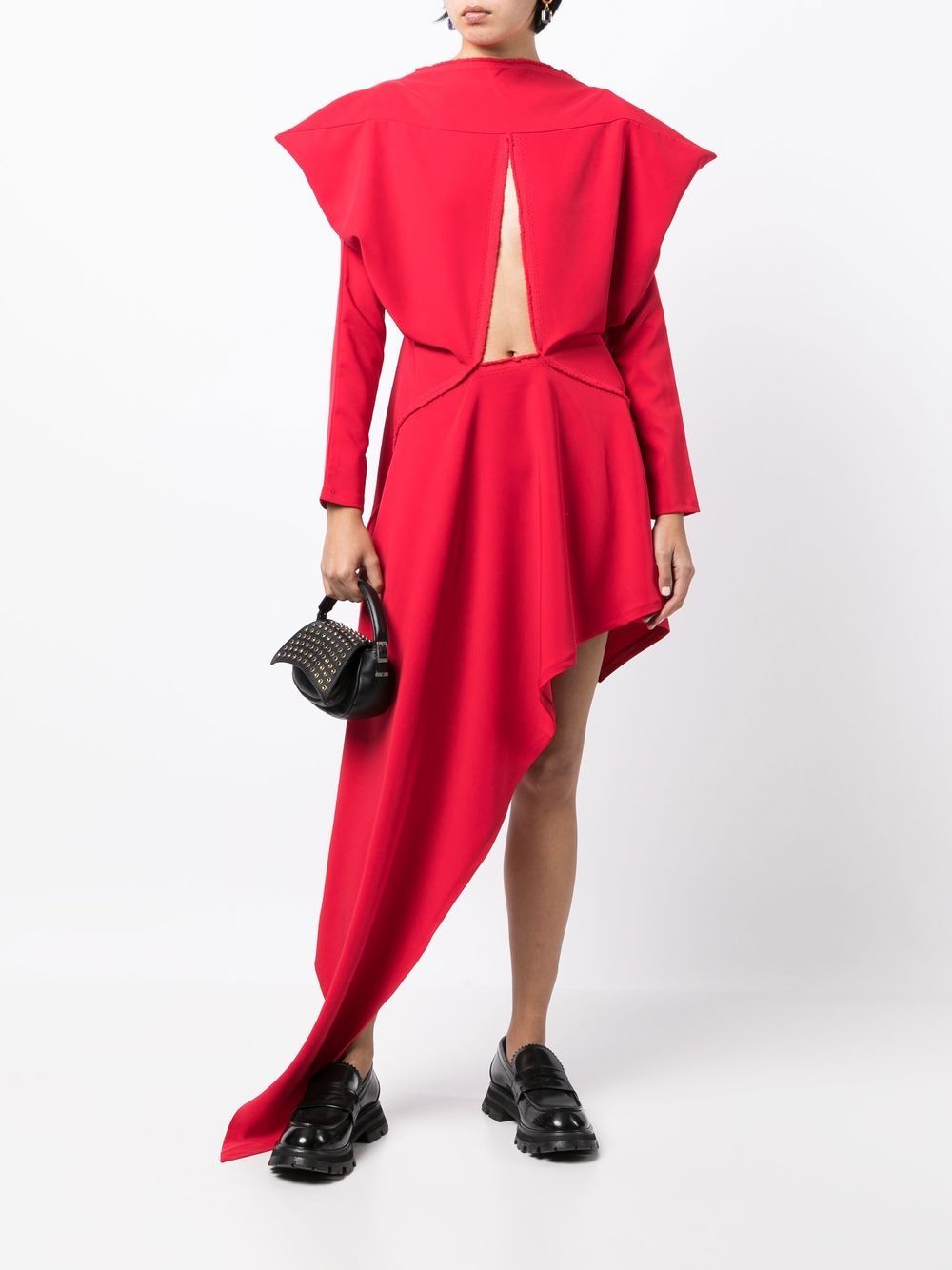 Charles Jeffrey Loverboy Gedrapeerde jurk - Rood