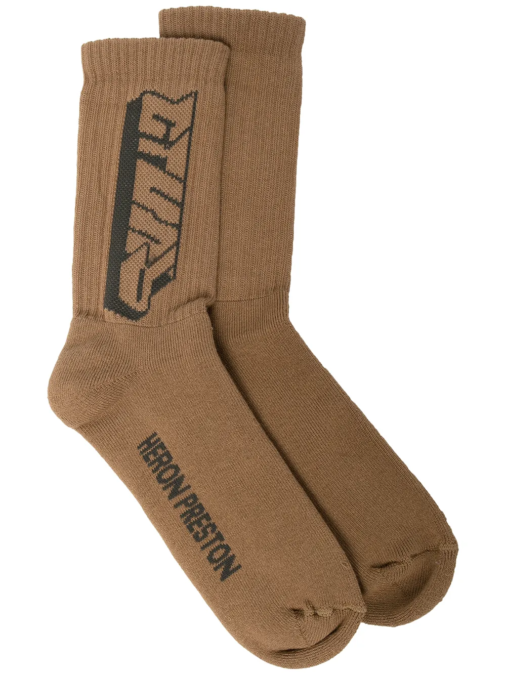 

Heron Preston СТИЛЬ intarsia-logo socks - Brown