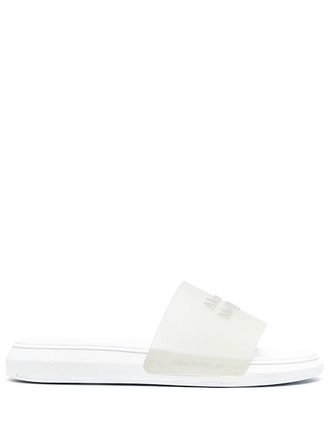 Alexander McQueen logo embossed slides