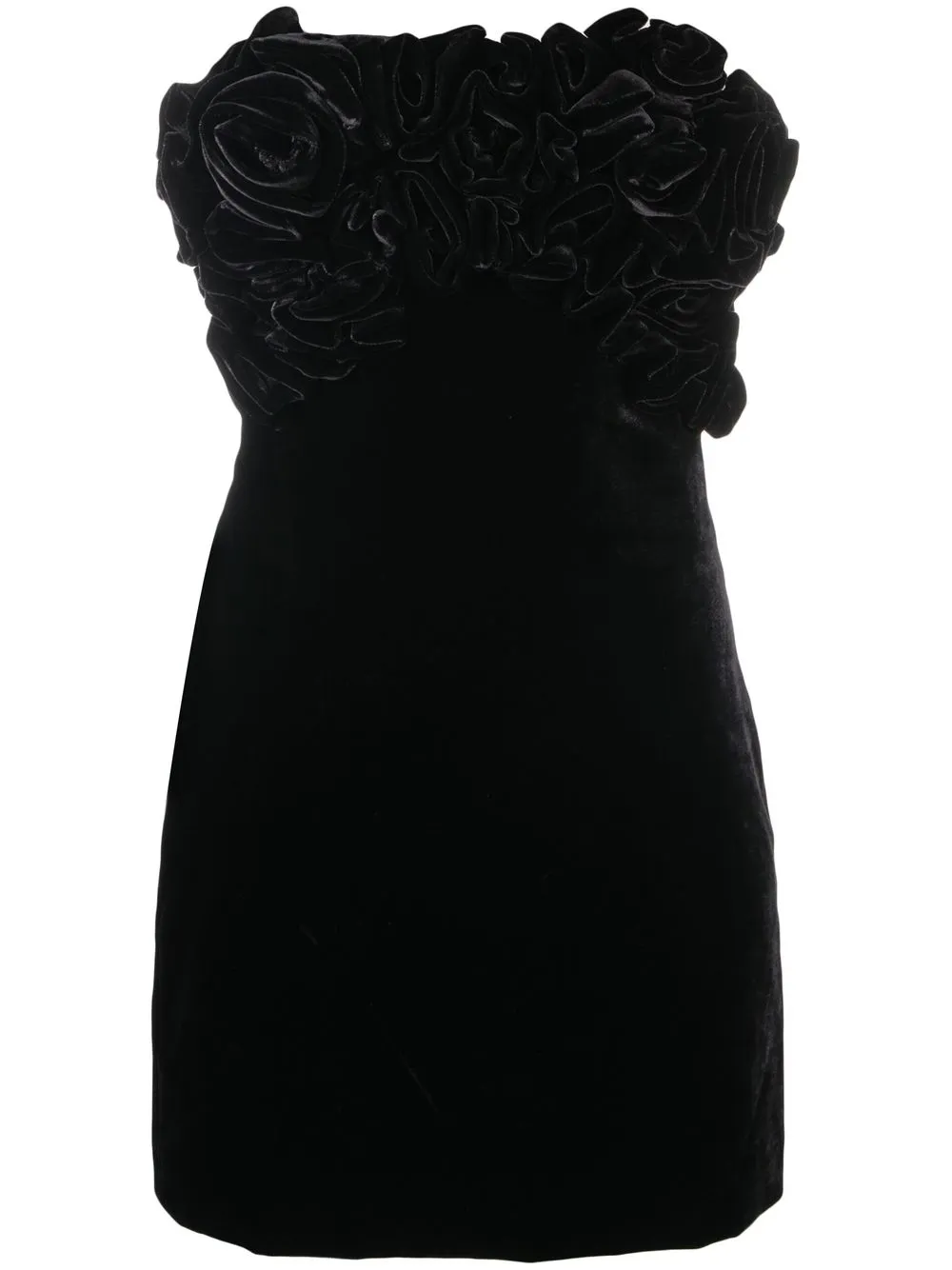 

Ermanno Scervino vestido strapless con apliques - Negro