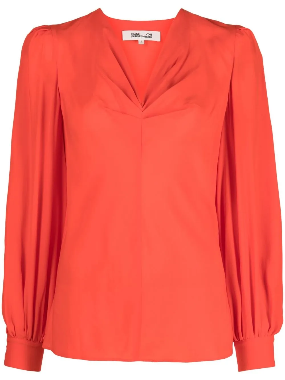 

DVF Diane von Furstenberg blusa con cuello en V - Naranja