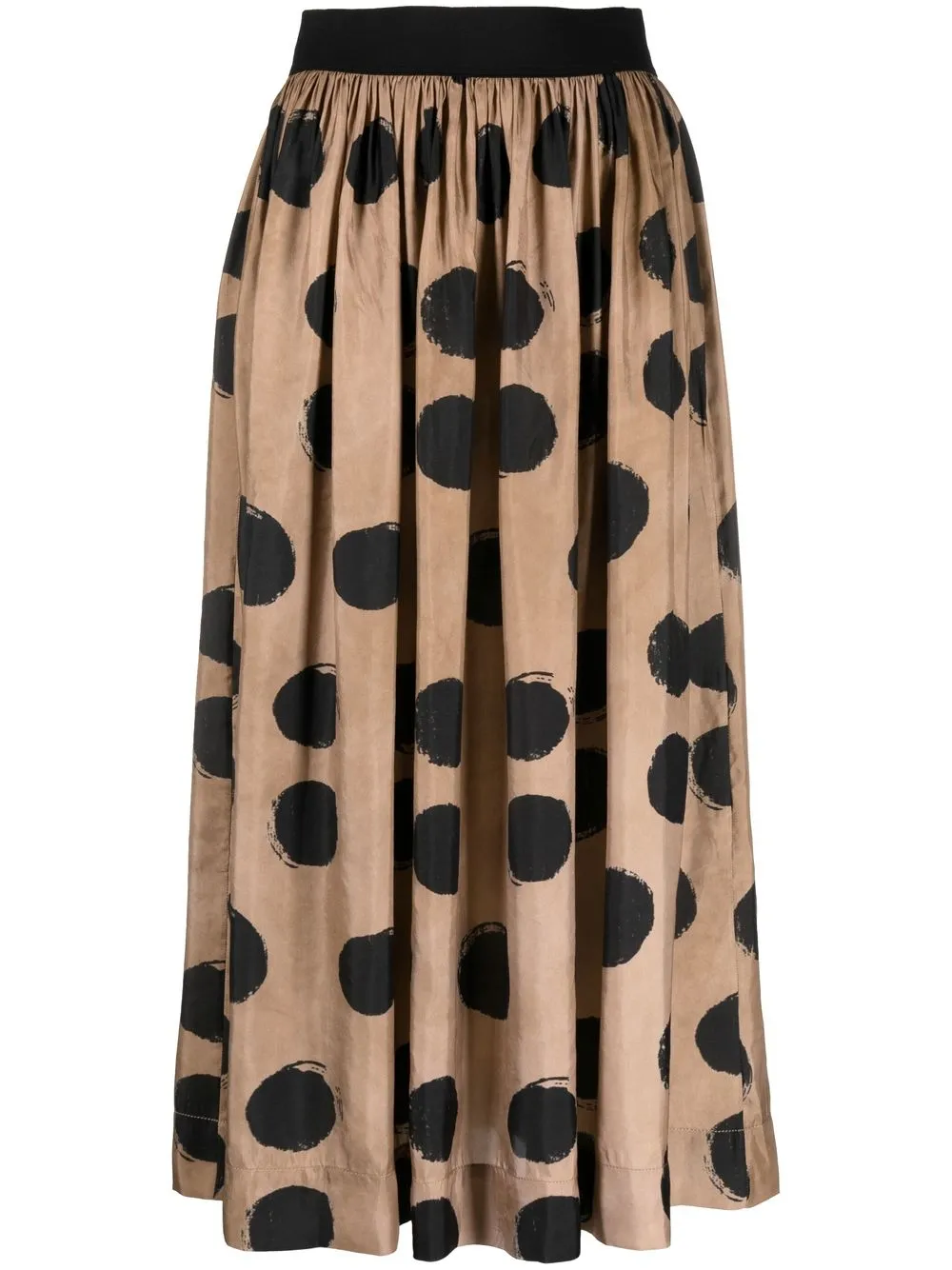 

Uma Wang polka-dot gathered skirt - Neutrals