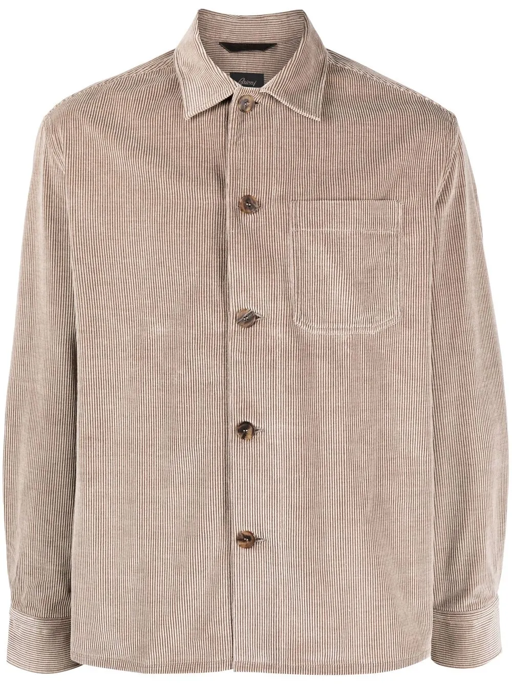 

Brioni patch-pocket corduroy overshirt - Neutrals