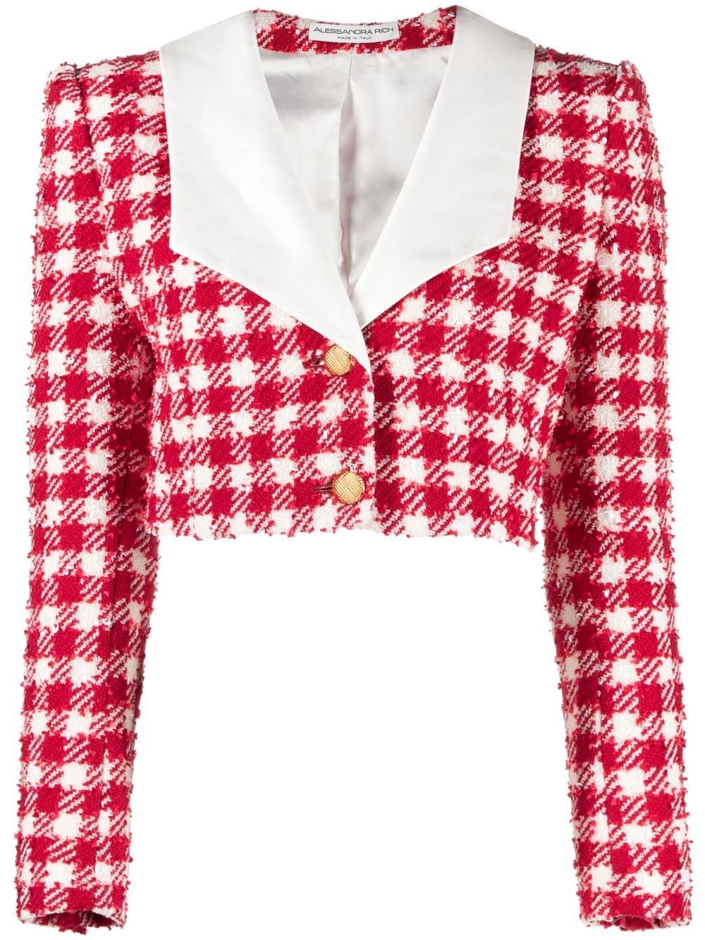 Alessandra Rich Houndstooth Cropped Jacket Farfetch