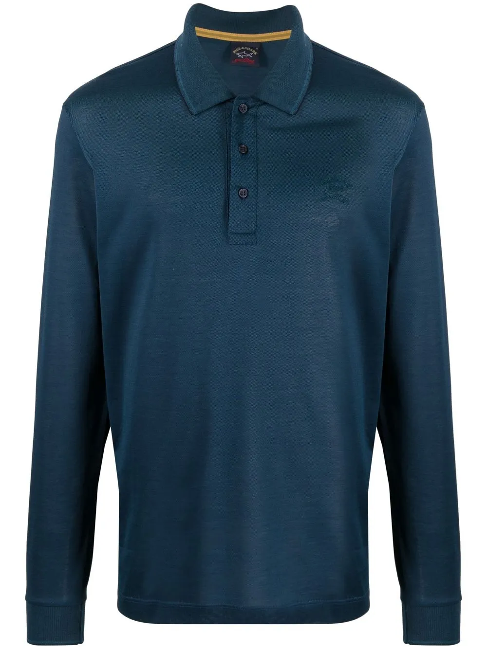 

Paul & Shark logo-embroidered long-sleeve polo shirt - Blue