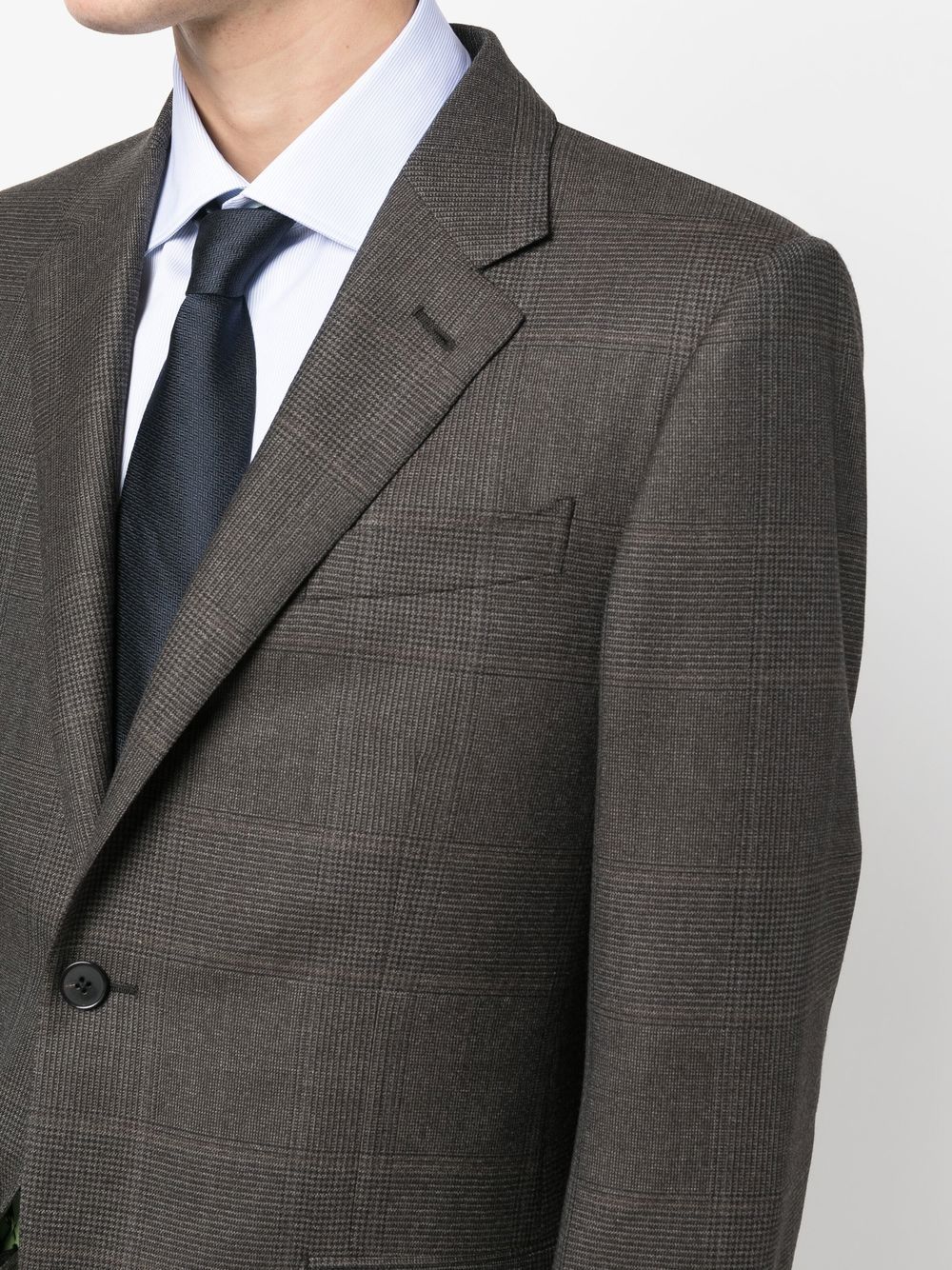 Shop Zegna Check-print Wool Suit In Grey