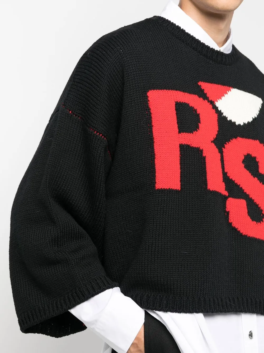 Raf Simons intarsia-knit Logo Jumper - Farfetch