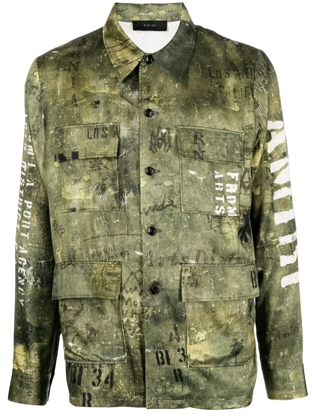 

AMIRI camisa Army Stencil M-65 - Verde