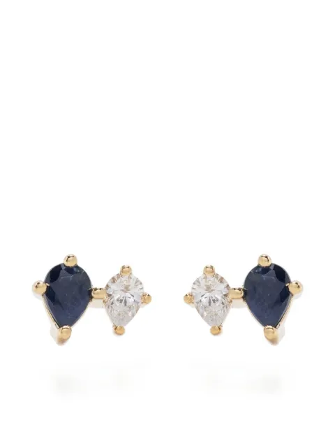 Adina Reyter 14kt yellow gold Premier Amigos sapphire and diamond earrings