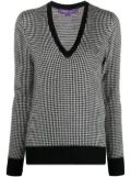 Ralph Lauren Collection houndstooth V-neck jumper - Black