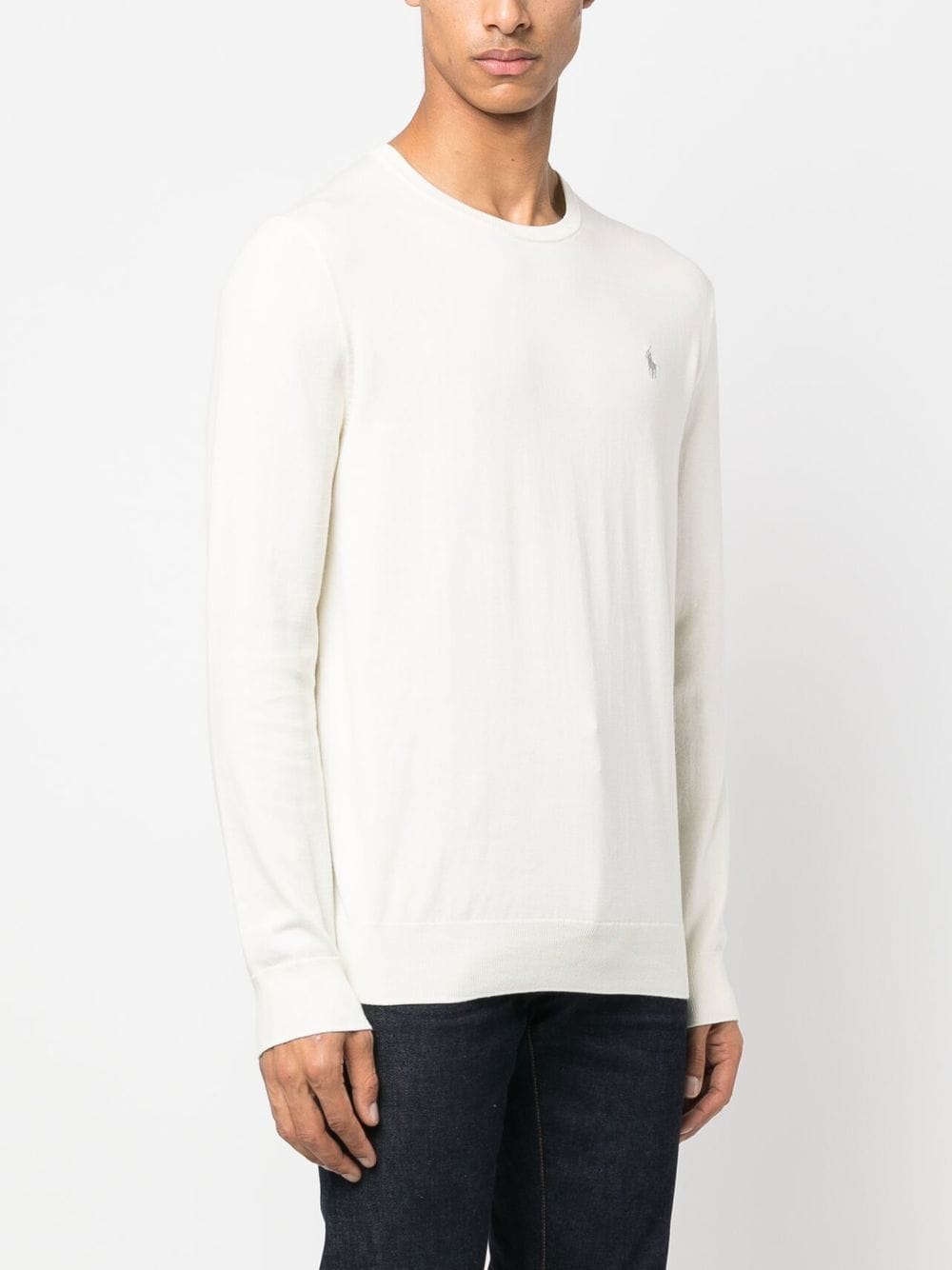 Shop Polo Ralph Lauren Polo Pony Long-sleeve Sweatshirt In Neutrals