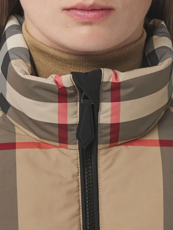 Cropped check 2025 puffer jacket