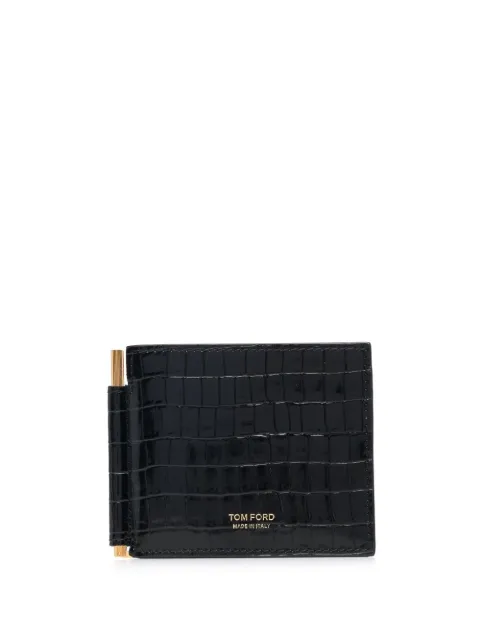 TOM FORD crocodile-effect leather wallet