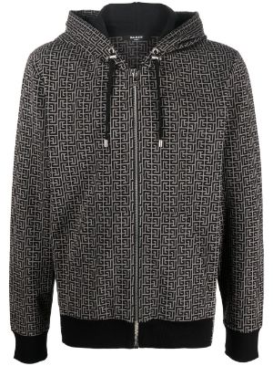 Balmain Mini Monogram Zipped Hoodie - Farfetch