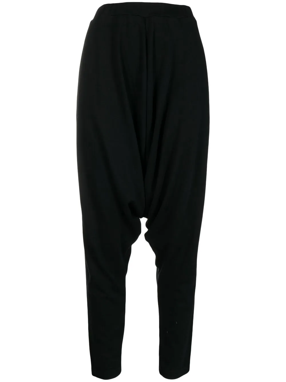 

Yohji Yamamoto tapered cotton-jersey trousers - Black