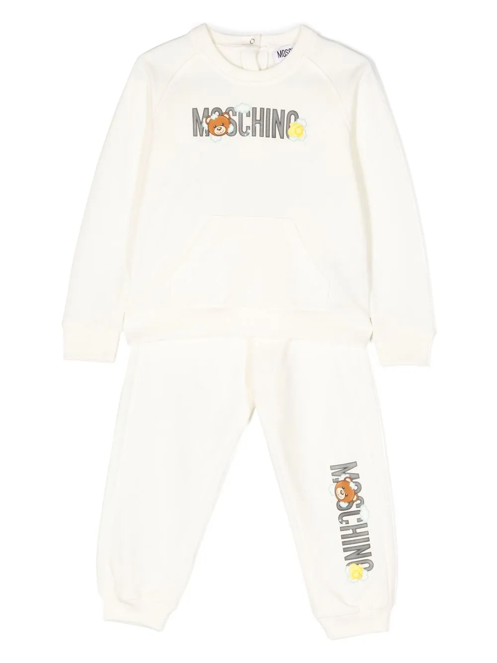 

Moschino Kids traje deportivo con logo estampado - Blanco