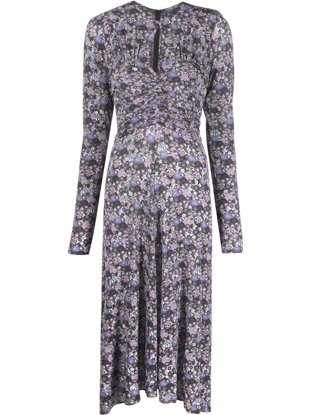 ISABEL MARANT floral-print long-sleeve midi dress Women