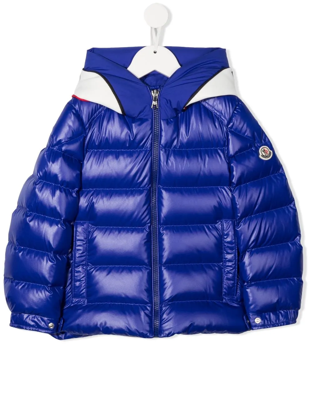 

Moncler Enfant chamarra con capucha y logo estampado - Azul