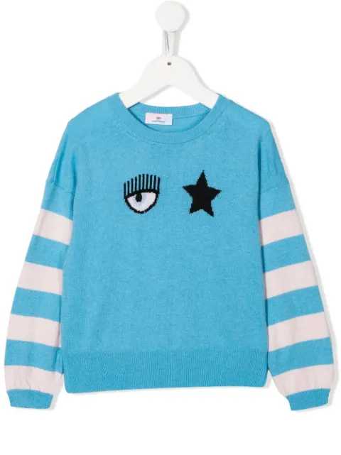 Chiara Ferragni Kids Eyelike-print sweatshirt