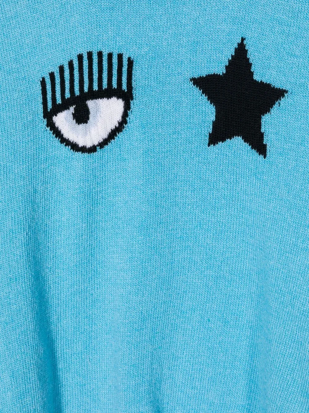 Chiara Ferragni Eye-print Crew Neck Sweatshirt In Blue