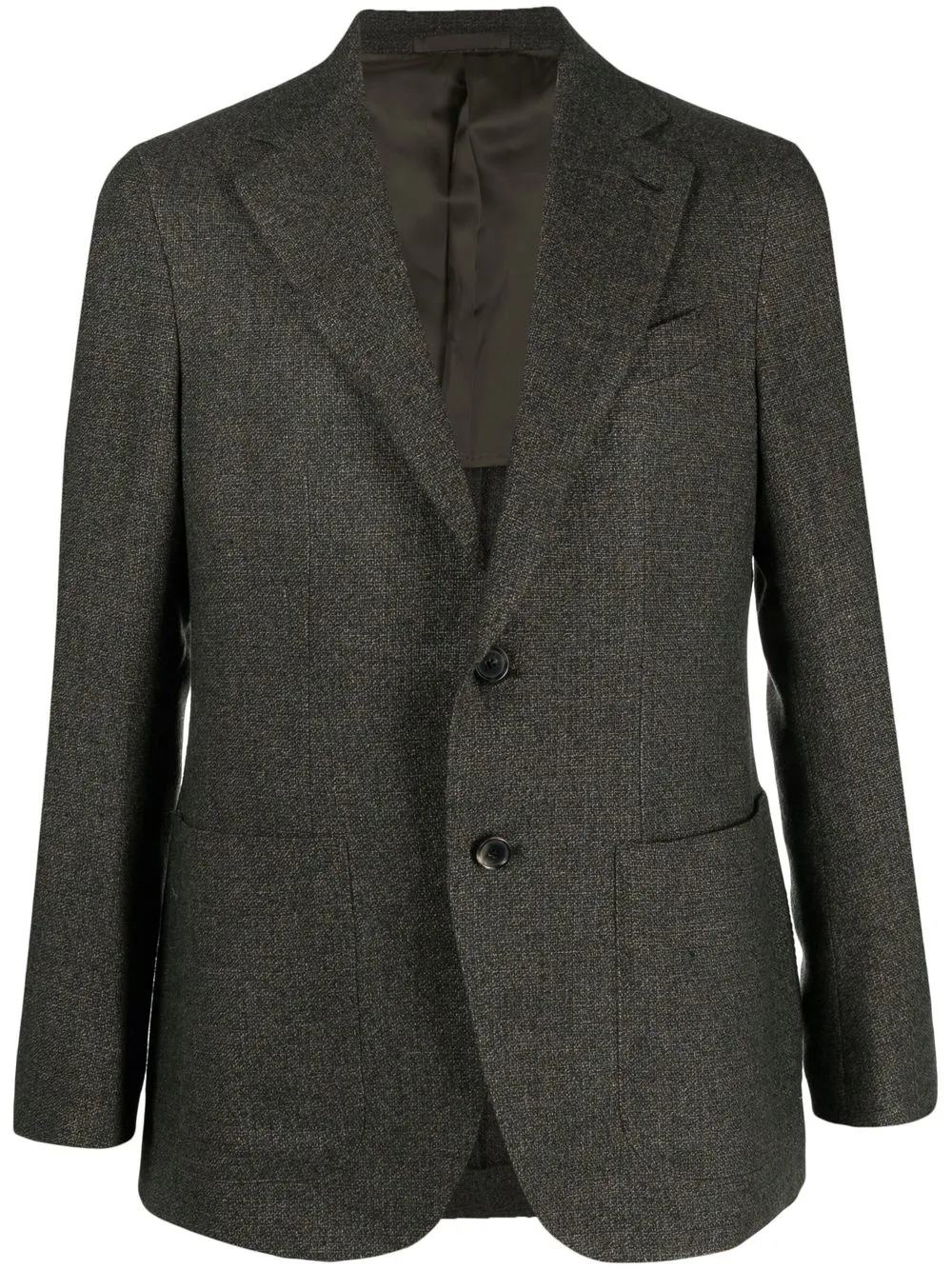 

Caruso single-breasted wool-linen blazer - Green