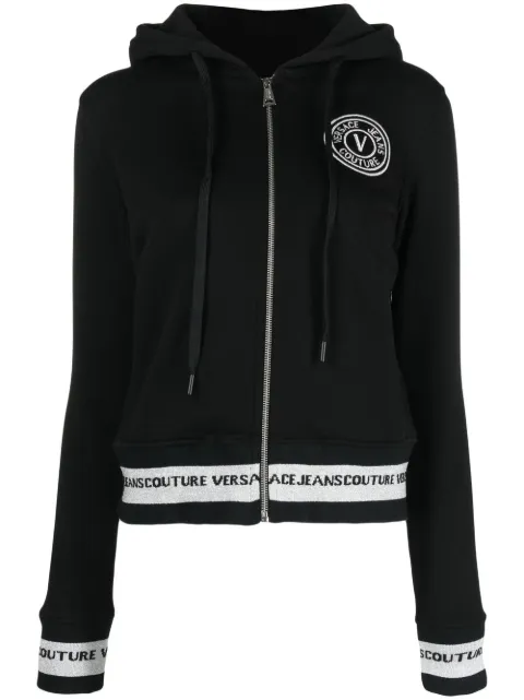 Versace Jeans Couture logo-embroidered zip-up hoodie