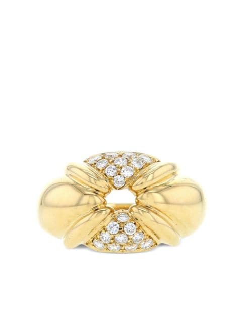 Chaumet - pre-owned yellow gold geometric diamond ring