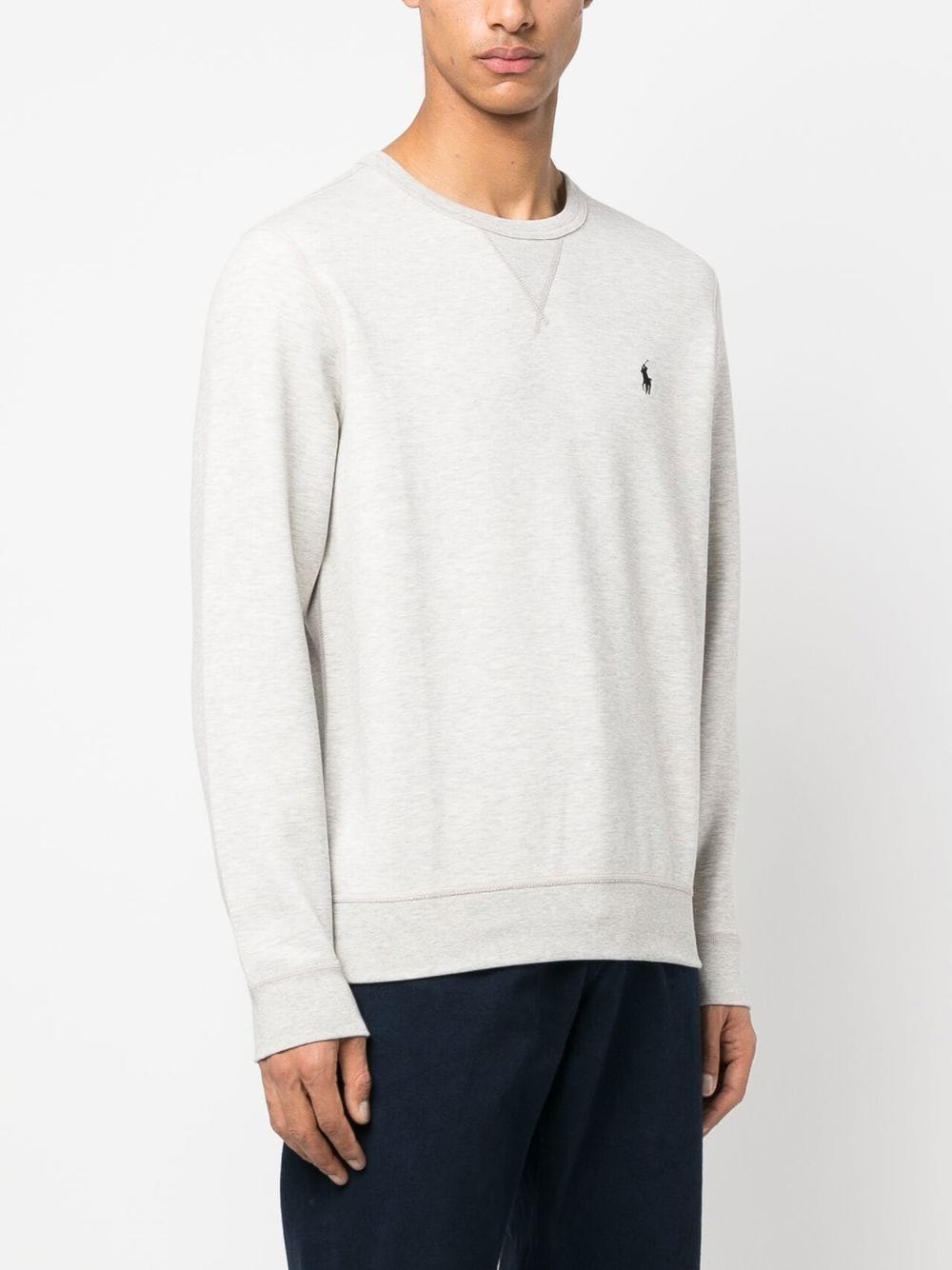 Shop Polo Ralph Lauren Polo Pony Crew-neck Sweatshirt In Grey