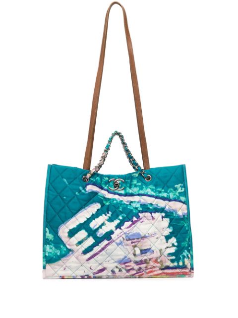 HOT SALE CHANEL 2011 Limited Edition Graffiti Watercolour tote bag Women