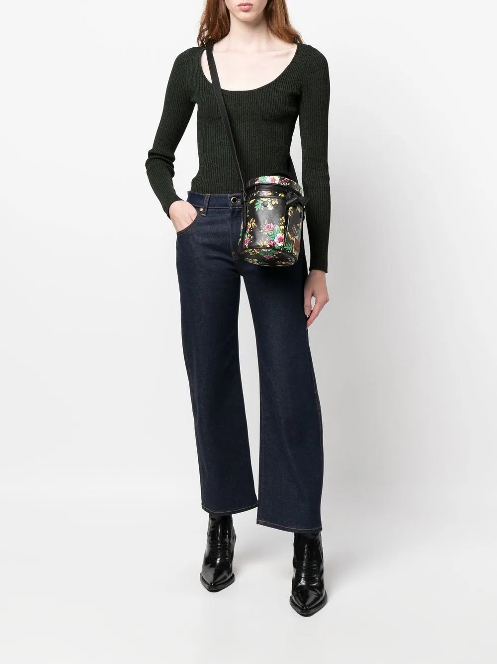 Kenzo Bucket-tas met bloemenprint - Zwart