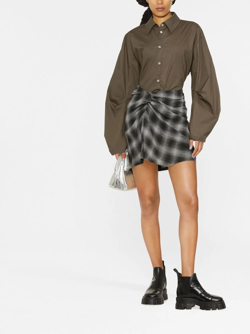 MARANT ÉTOILE gathered-detail check-pattern skirt | High-Waisted Skirts | Image 2