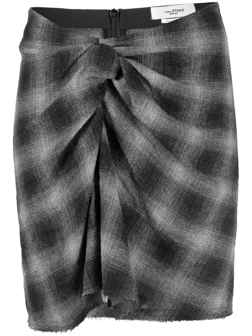 Isabel Marant Étoile Gathered-detail Check-pattern Skirt In Grau