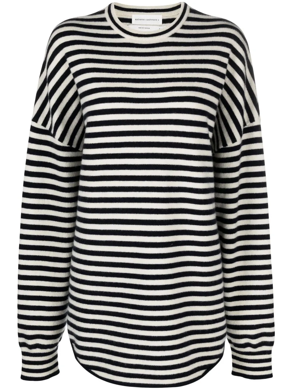 

extreme cashmere horizontal-stripe long-sleeve top - Blue