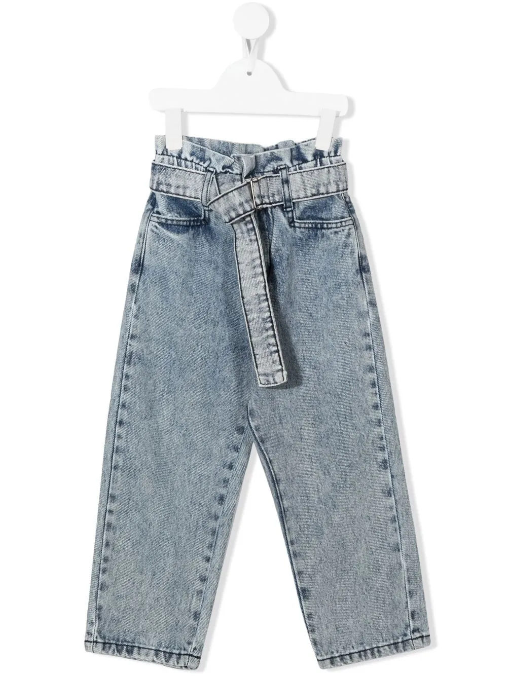 THE NEW SOCIETY BELTED-WAIST STRAIGHT-LEG JEANS