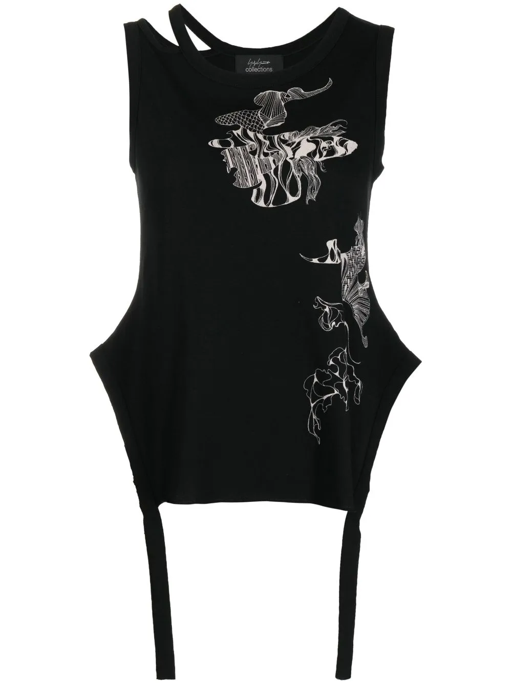 

Yohji Yamamoto graphic-print tank top - Black