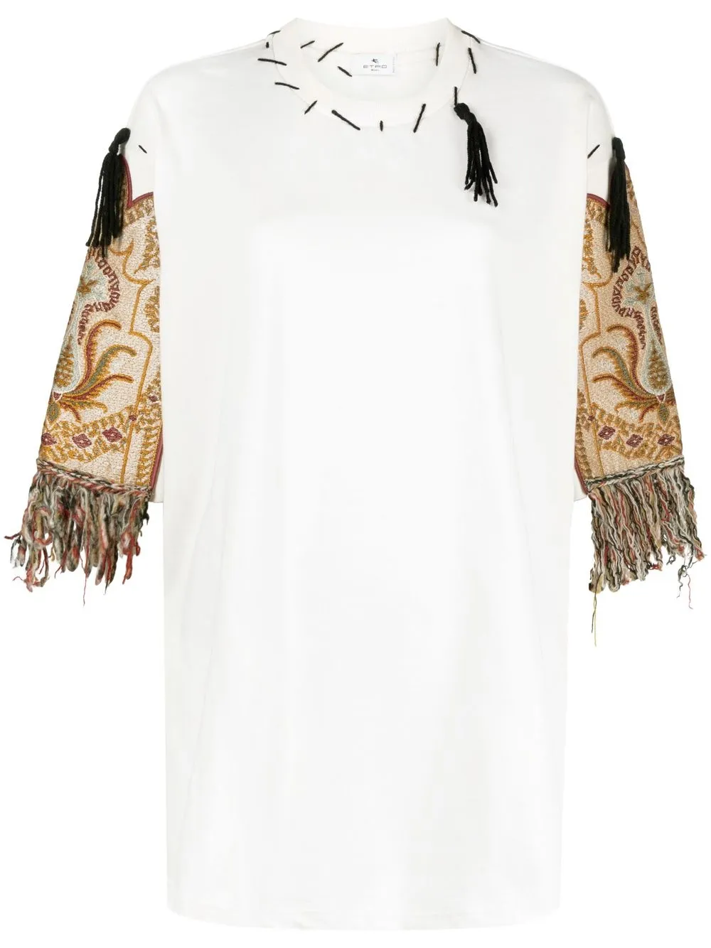 

ETRO playera oversize con flecos - Blanco