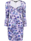 ISABEL MARANT floral-print ruched minidress - Purple