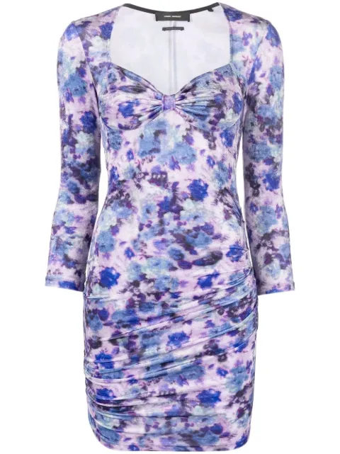 ISABEL MARANT floral-print ruched minidress