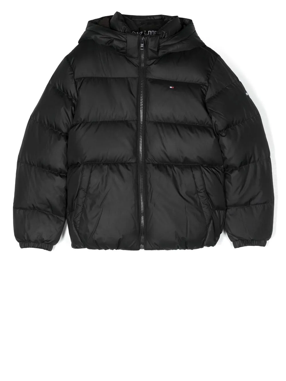 

Tommy Hilfiger Junior logo-patch padded jacket - Black