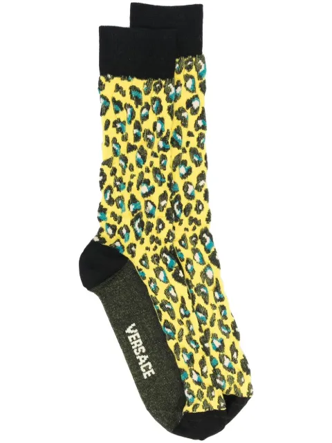 Versace calcetines con estampado de leopardo