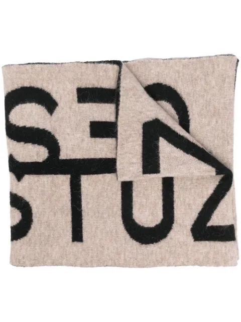 Gestuz intarsia-logo scarf