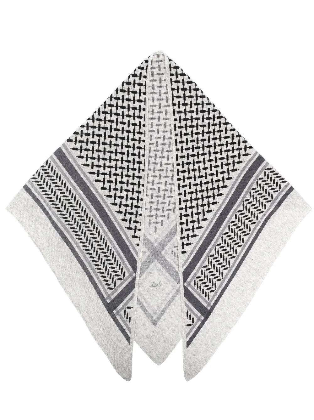 

Lala Berlin graphic-print cashmere scarf - Grey