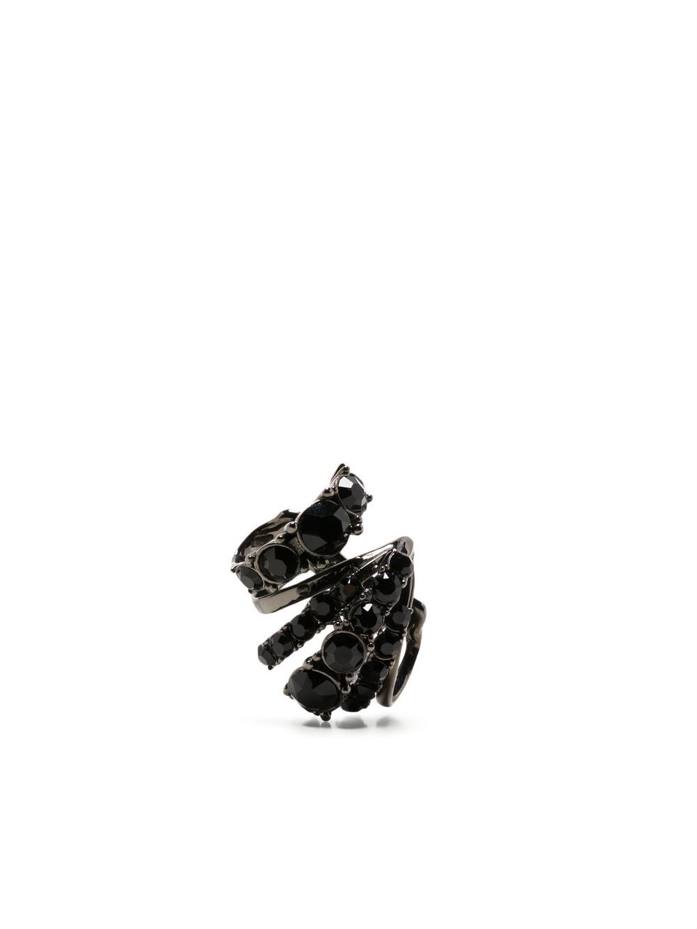 

Alexander McQueen arete ear-cuff con detalles de cristal - Negro