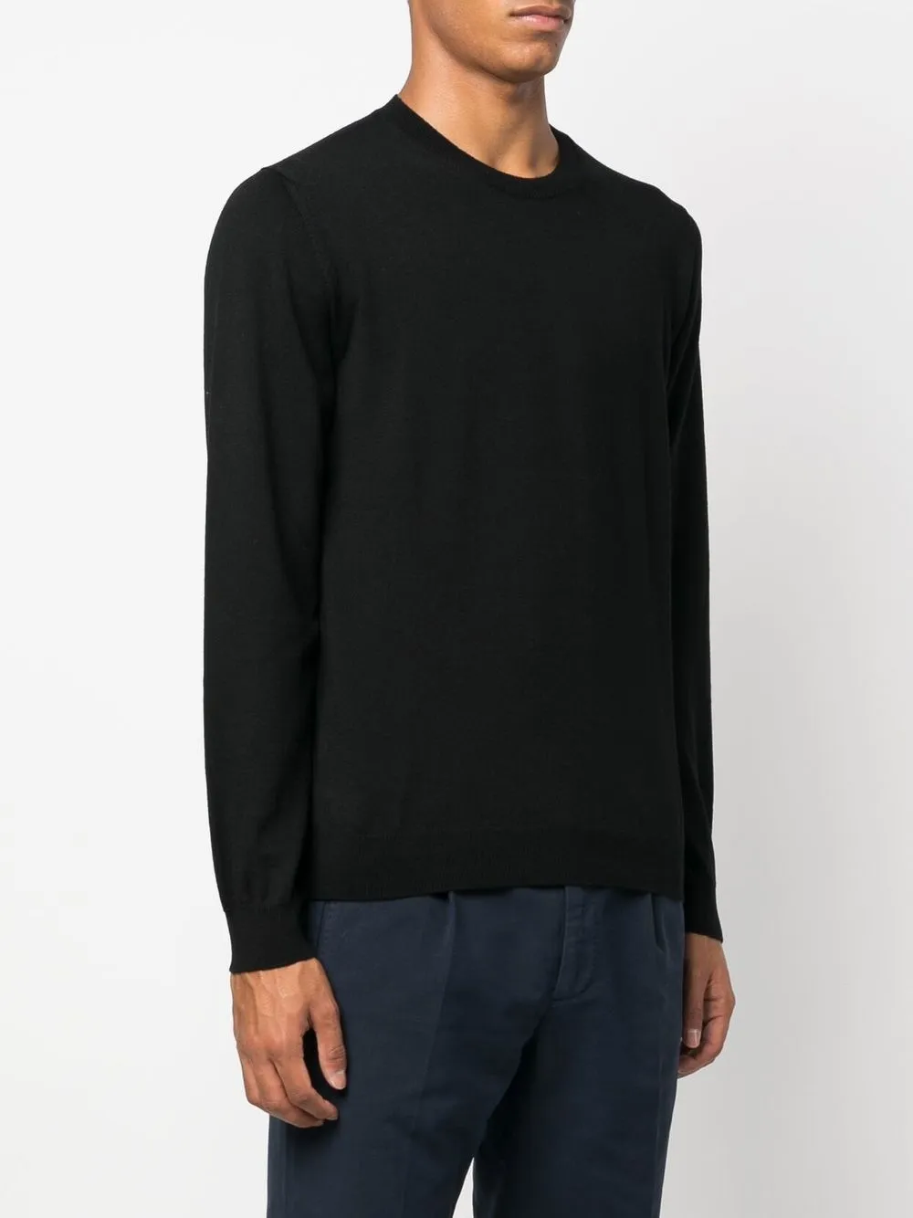  Zanone Fein Gestrickter Pullover   Schwarz 