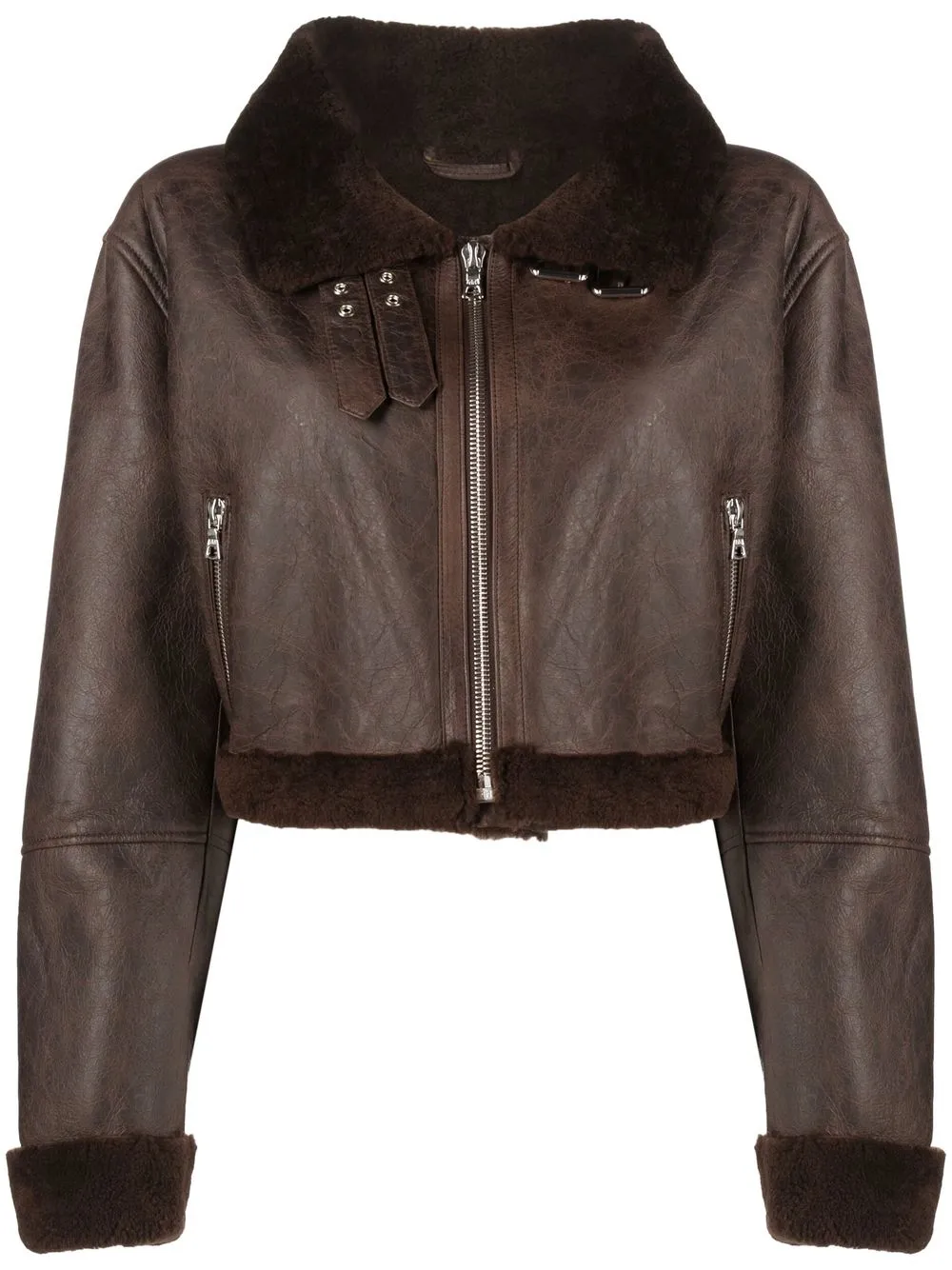 Arma shearling-trim zip-fastening Jacket - Farfetch