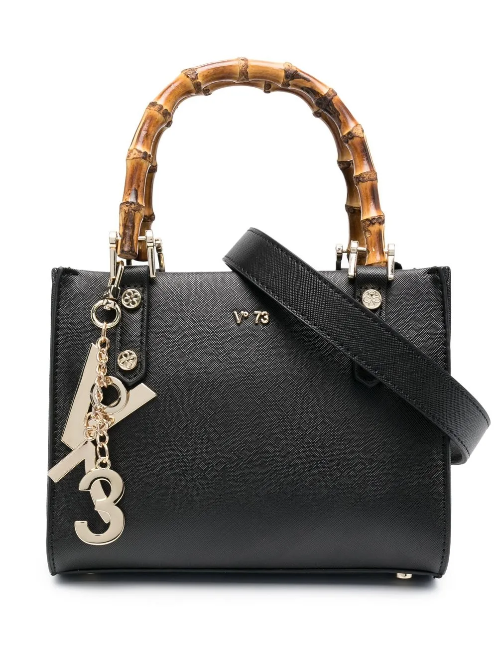 

V°73 tote con asas y logo - Negro